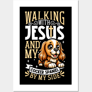 Jesus and dog - English Cocker Spaniel Posters and Art